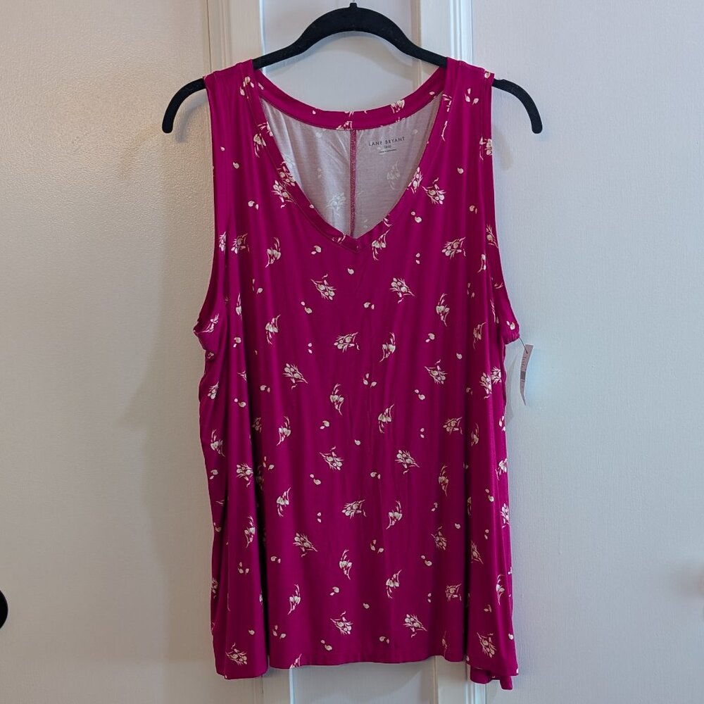 Lane Bryant Pink Botanical Print Flowy Tank Size 18/20 NWT